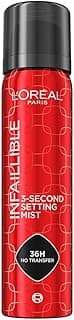 L'Oreal Paris Infaillible 3-Second Setting Mist, Transfer-proof & Waterproof Setting Spray, Quick drying, 75ml