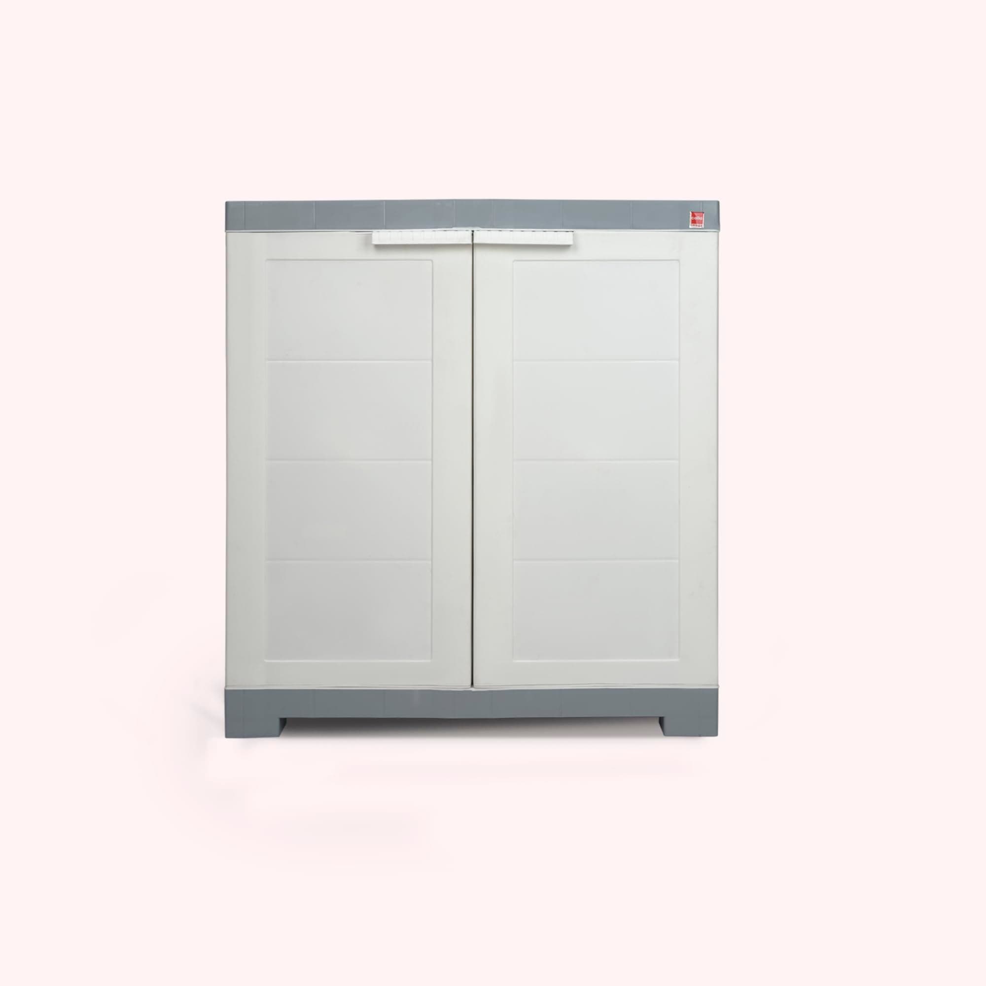 Cello Novelty Compact Plastic Shoe Rack with Dustproof Doors| 3 Year Warranty | Chappal/Slipper/Footwear Stand for Home, Living Room, Office, Outdoor| White & Grey Colour