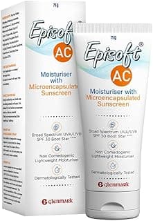 Episoft AC Moisturiser with Sunscreen | Blocks 97% UVB rays | Lightweight, non-greasy | Fragrance free | Acne safe | Single step skincare | Suitable for all Skin types | 2 in 1 product | Microencapsulated Sunscreen