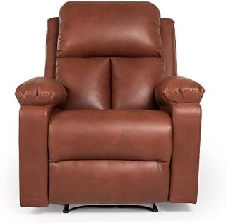 Wakefit Recliner | 3 Years Warranty | Leatherette Fabric Manual Recliner Sofa 1 Seater | Recliner Chair | Stargazer - Tan