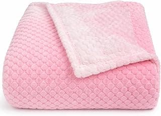 Cortina Jacquard All Season Blanket Single Size Summer AC Blanket Winter Warm Lightweight Reversible Throw Soft Cozy Plush Fuzzy Blanket for Bed Couch Sofa (Pink, 150x200 cm) Color May Vary