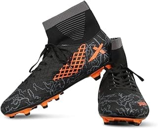 Vector X Jaguar 3D Embossing Football Soccer Studs with PU Synthetic Upper+TPU Sole+Knitted Collar Rib|Comfortable Lightweight|Sports Footwear for Adult, Men & Boys