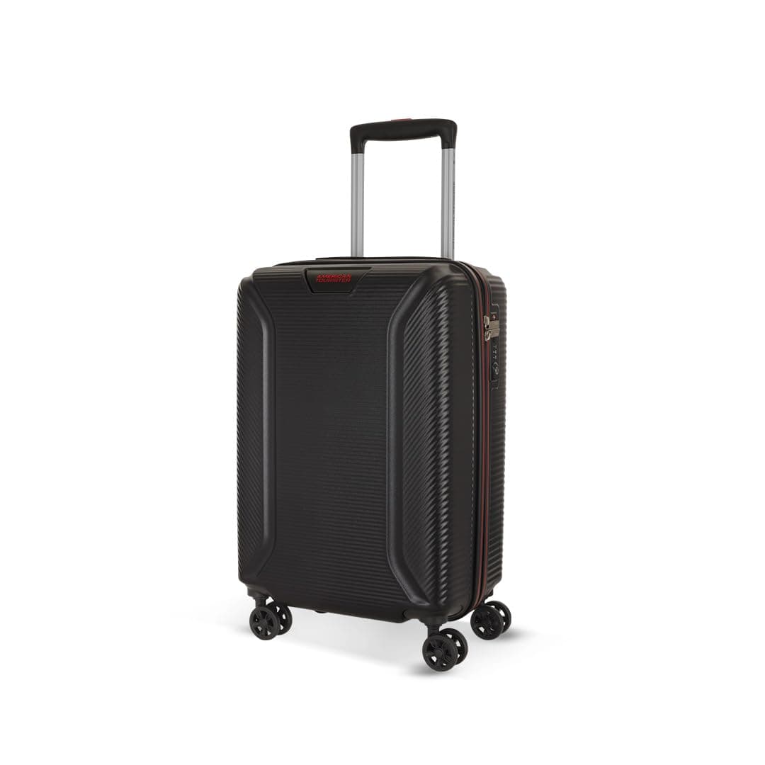 American Tourister Robotech Sport|Small Size Cabin Trolley Bag (55 cm)|360° 8 Wheel Spinner Travel Luggage|Hard Case Polycarbonate Suitcase|Recessed TSA Lock|Black