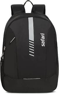 Safari Flash Medium 26L Water Resistant Polyester Casual Standard Backpack - Black