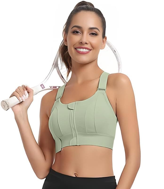 Fabluk Women Polyester Spandex High Impact Front Zip Sports Bra Fitness Criss Cross Back Crop Tops for Gym, Yoga & Workout - Size: M-4XL