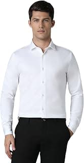 Louis Philippe Men's Cotton Slim Fit Solid Full Sleeves Formal Shirt
