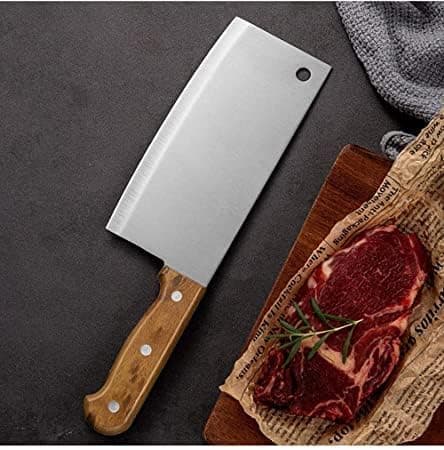 Takositio Stainless Steel Knives Professional Kitchen Knives Meat Vegetable Slicer Chopping Knife Full Tang Handle for Home and Restaurant (Silver-I)