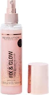 Makeup Revolution Makeup Fixer Spray Glow After Makeup | Fix & Glow Shimmer Makeup Fixer | Dewy Finish Make Up Fixer Spray | Setting Spray for Makeup Long Lasting | Hydrates & Refreshes Skin - 100 Ml.