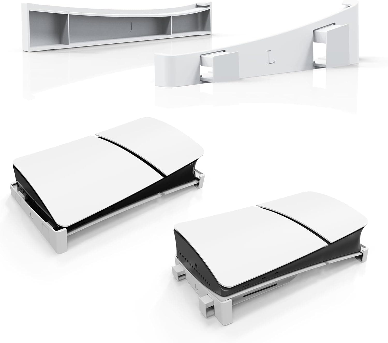 New World Desk Stand for PS5 Slim Console, Horizontal Stand for PS5 Slim Console, Anti-Slip Base Stand Accessories for Playstation 5 Slim Digital & Ultra-HD Edition Console, No PS5 Slim Digital Console Included