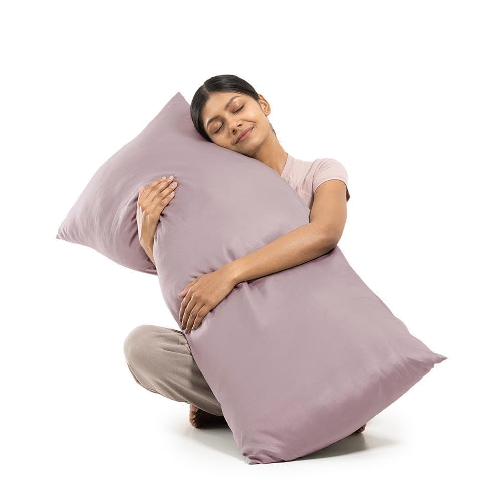 Wakefit Long Cuddle Pillow | Side Body Pillow for Sleep & Pregnancy Support | Soft & Resilient Fiber Fill | 3 Months Warranty | Woodrose | 50 x 19.68 x 4 inch