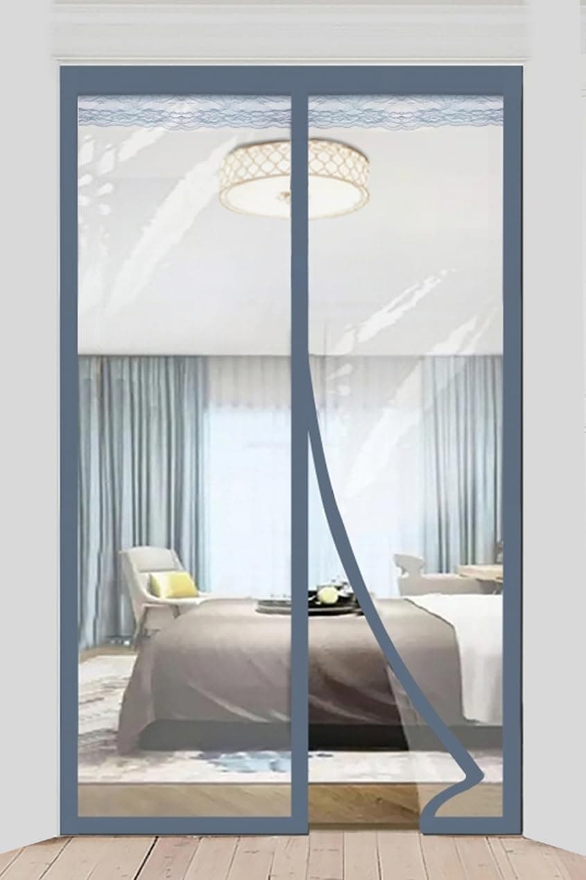The Furnishing Tree Magnetic Transparent AC Door Curtain | PVC Material | Self-Closing Magnetic Seal | Keeps Cool Air Inside | Dustproof Door Cover for Home & Office, HxW-210x100 CM, 0.30MM ThickClear