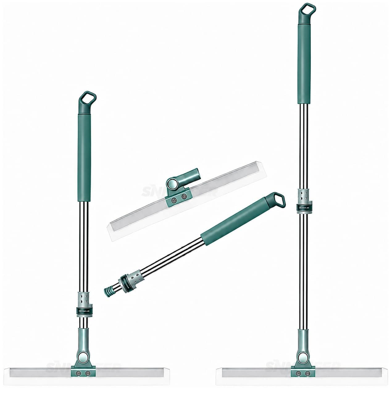 Misamo Enterprise 50-Inch Rotating Floor Squeegee, Heavy Duty Bathroom Wiper with 180-Degree Swivel Head, Sage Green