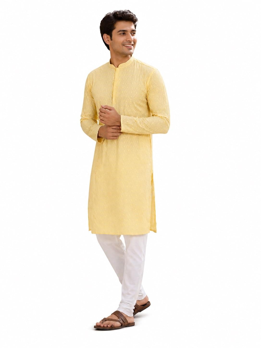 SOJANYA Elegant Pastel Color Embellished Kurta for Men | Minimal Embroidery Festive & Ethnic Wear