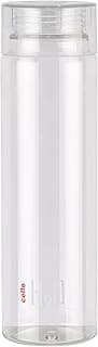 CELLO H2O Round Unbreakable Plastic Water Bottle Premium Edition | Lid is sealed by a silicone ring | Leak proof & break-proof | 1 Liter | Clear