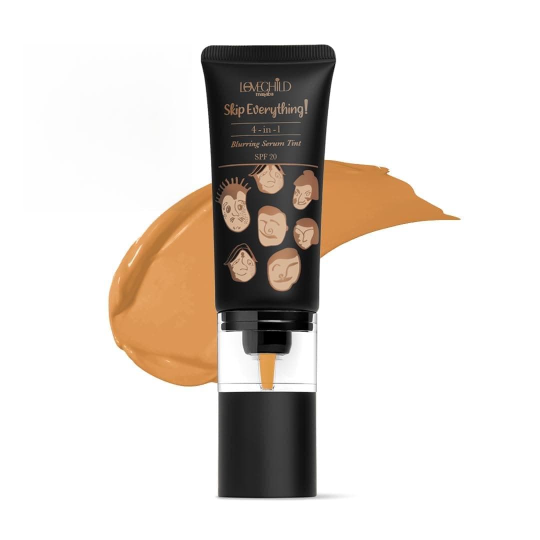 Lovechild Masaba Skip Everything Blurring Medium Coverage 4 In 1 Serum Skin Tint For All Skin Type, Natural Coverage, For Daily Use, With Sod Technology, Honest Honey, 30Ml