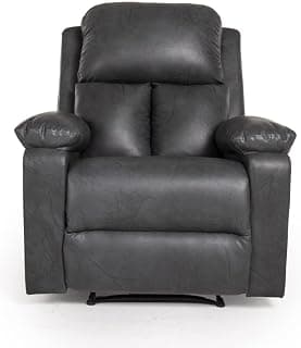Wakefit Recliner | 3 Years Warranty | Leatherette Fabric Manual Recliner Sofa 1 Seater | Recliner Chair | Stargazer - Marble Grey