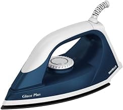 Havells Glace Plus 1000 Watts Dry Iron Press| 2X Non Stick Greblon Coating from Germany| 2X ISI Certified Safety & Performance| Fire Retardant Body| 2 Years Door Step Warranty by Havells (Blue)