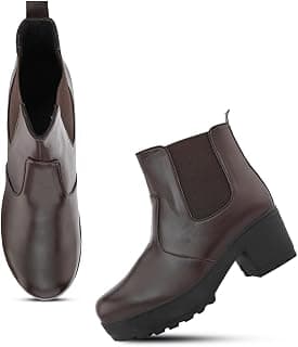 XE Looks Attractive,Comfortable & Stylish Casual High Block Heel Boot For Women Ankle Length Design