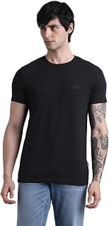 JACK & JONES Men's Cotton Solid Slim Fit T-Shirt