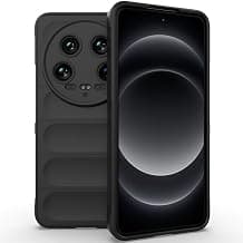 Liquid Silicon Back Cover Case for Xiaomi Mi 14 Ultra 5G, Shockproof Military Grade Protection, Micro-Fibre Inner Side Built-in Anti-Slip Grip Xiaomi Mi 14 Ultra 5G Back Cover [TPU|Black]