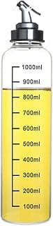 SignoraWare Eze Flow Borosilicate Glass Oil Dispenser | Measurement Marking | Wide Bottleneck for Easy Reffiling | Lock Nozzle Lid | Essential oils | Grilling | Home & Restaurant use (1 ltr | Clear)