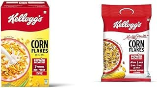 Kellogg's Corn Flakes Original 475g | Power of 5: Energy, Protein, Iron, Calcium, Vitamins B1, + Kellogg's Multigrain plus Corn Flakes 450 G | Power of 5 Grains | 6 Vitamins | High Iron | High