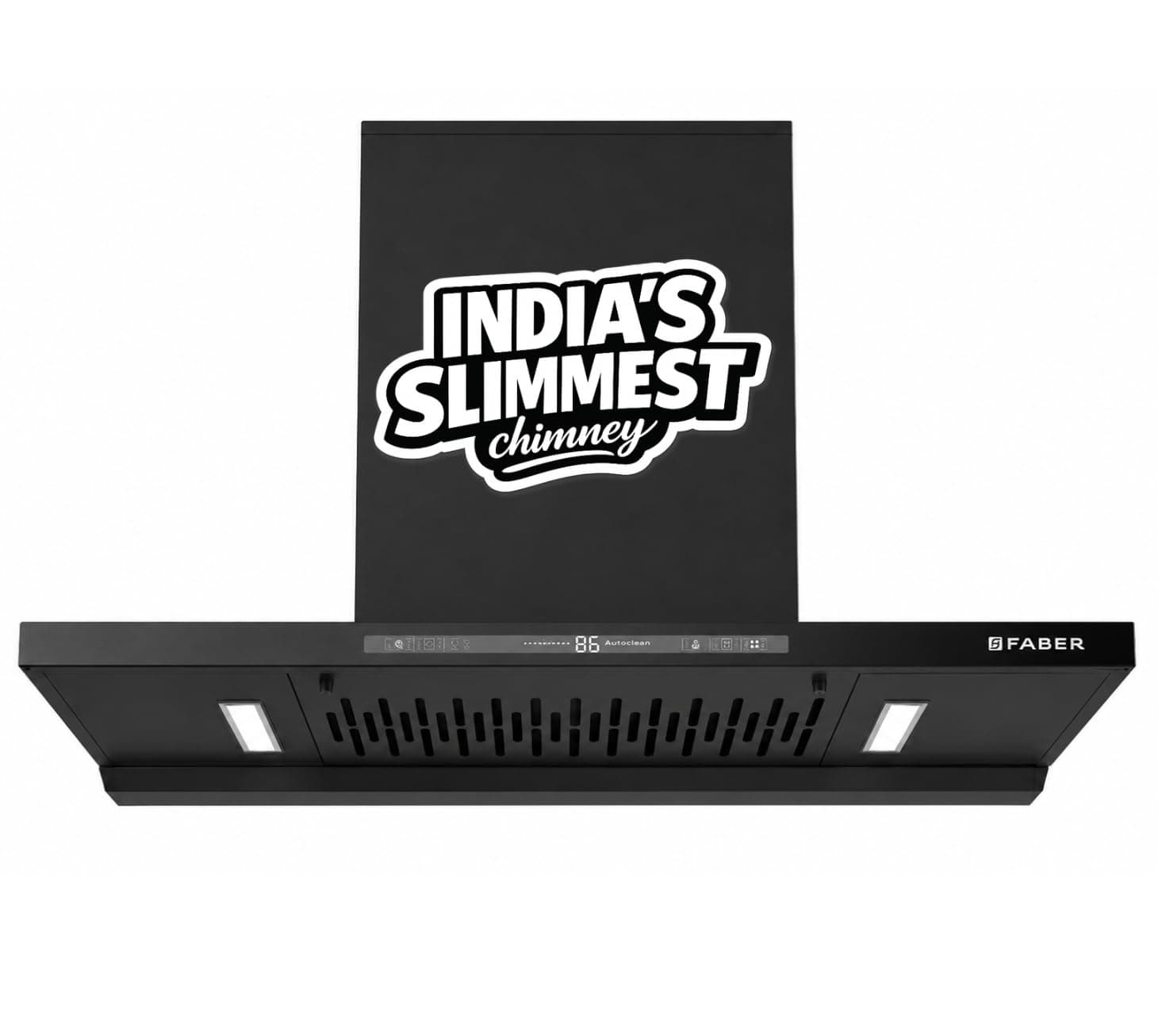 Faber SLIMX 75cm 1500m³/hr BLDC Autoclean Filterless T-Shape Chimney||Built In Oil Collector|Touch & Gesture Control|12Yr Motor,2Yr Comprehensive Warranty by Faber |HOOD SLIMX HC SC FL BK BLDC IN 75-T