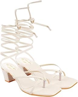Shoetopia Elegant Block Heel Sandals with Gladiator Detail | Chic Lace-Up Straps | Comfortable Summer Footwear for Women