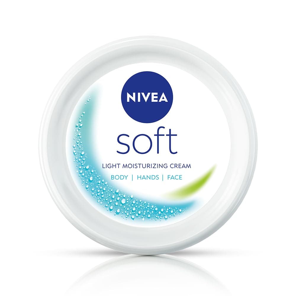 NIVEA Soft Moisturizing Cream, Lightweight Non-Sticky Daily Moisturizer with 72Hr Hydration, Vitamin E & Jojoba Oil | Hydrating Face, Body & Hand Cream for Dry to Normal Skin | Soft Glowing Skin - 100ml