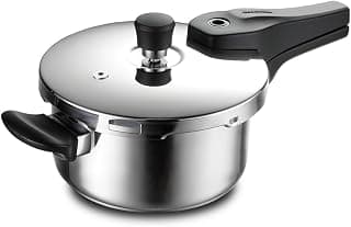 TRAMONTINA Aeion+ 3 LitresTriply Pressure Cooker | Outer Lid | Healthy Stainless Steel Cooker | PFAS, PFOA, PTFE Free | 4-Layer Safety | Side Helper Handle | Induction Friendly | 5-Year Warranty*