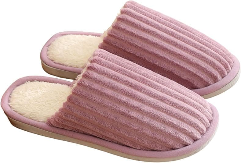 THE DDS STORE Mens Slippers, Women Ladies Memory Foam Fluffy Slippers, Waterproof Men's Slipper Plush Cotton Slippers, Home Indoor Round Head Warm Slipper