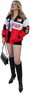Generic ZYROX Red& White F1 Speed Printed Jacket | Motorsport & Streetwear Fusion | Racing Jacket with Patches, Full Zip Hooded Motorsport Style Outerwear RED