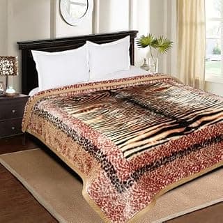 Signature Animal Print Microfiber Extra Soft Double Bed Double Layered Blanket for Extreme Cold (King Size), Fade_Resistant