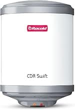 Racold CDR Swift 10 Litre 3kW 5 Star BEE Rating Storage Water Heater | 33% Faster Heating than other 2kW Geysers | Titanium Coating on Tank | Rust-proof Body | Free Standard Installation & Pipes