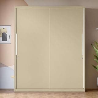 Interio by Godrej Metal Slide N Store XL Plus Wardrobe (Oatmeal) 1-Year Warranty, 7 Shelves, 2 Drawers, White