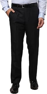 Park Avenue Men's Polyester Blend Solid Pattern Smart Fit Flat Front Formal Trouser