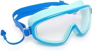 ArrowMax Swimming Goggles for Men & Women | Anti Fog UV Protection Leakproof Swim Goggles | Adjustable Strap No Slip Fit | Clear Wide Vision Pool Goggles for Adults & Kids (BLUE)