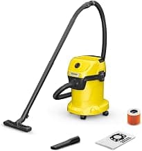 KARCHER Wd 3 V Wet & Dry Vacuum Cleaner, 23 kPa Suction Power, 17L Tank, 1000W Blower Function, Cartridge Filter & Fleece Filter Bag, for Home, Car & Furniture Cleaning, German Tech