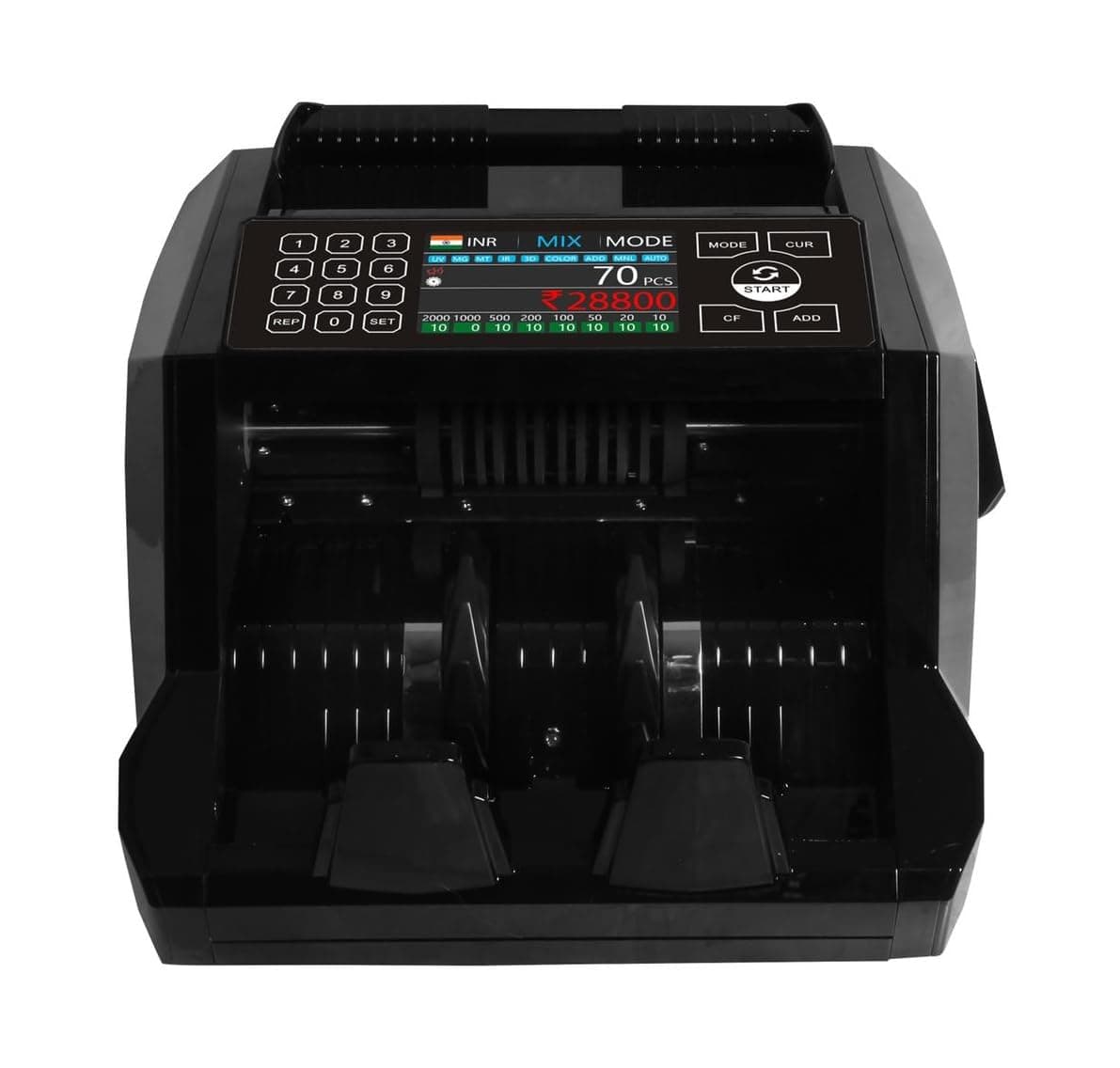 swaggers Mix Value Note Counting Machine with Touch Panel & Advanced Fake Note Detection, Used in Banks, Offices, Hotels, Hospitals, Schools, Colleges, Retails Shops, Jewellery Shops etc.