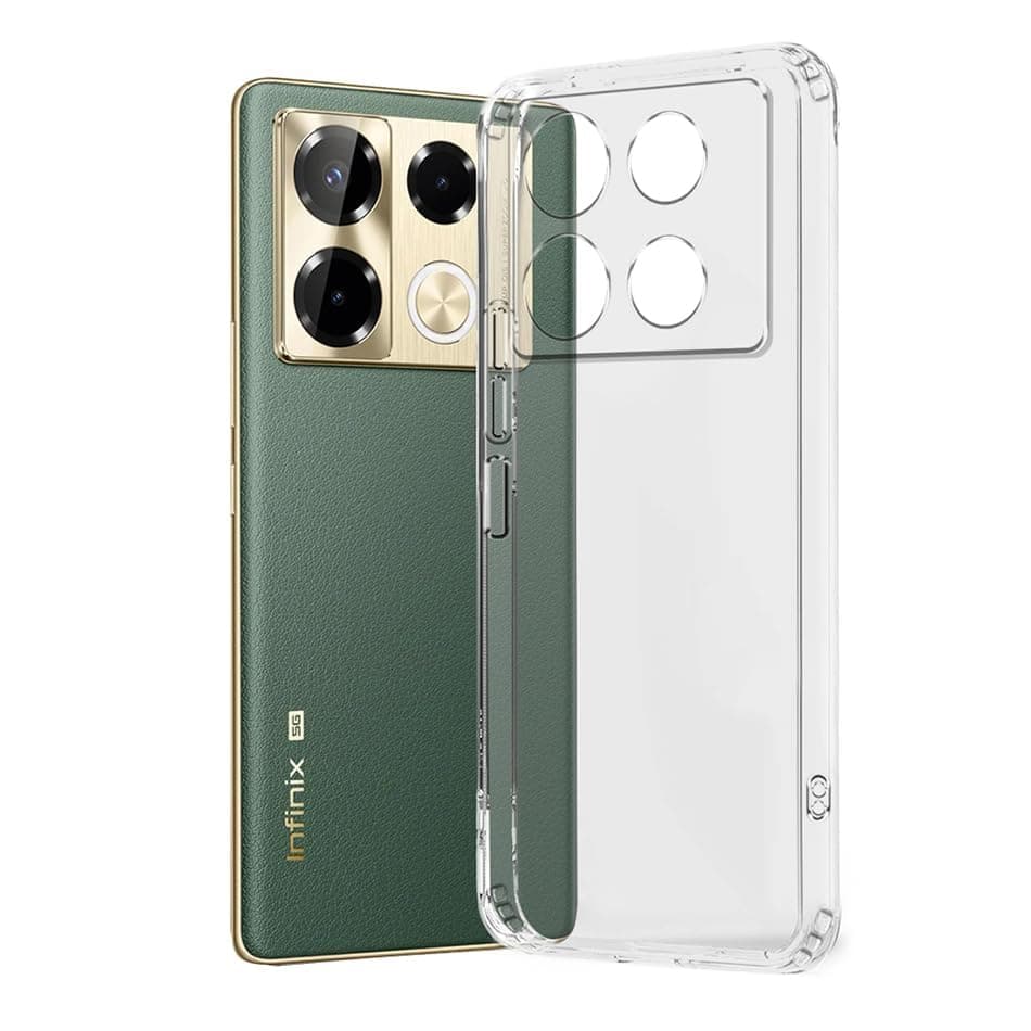 Amazon Brand - Solimo Silicone Shockproof Crystal Clear Back Cover Case for Infinix Note 40 Pro 5G | 360 Degree Protection | Protective Design | Transparent Back Cover for Infinix Note 40 Pro 5G