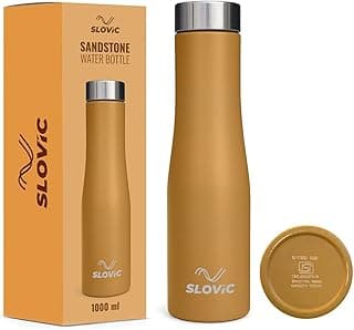 SLOVIC Stainless Steel Water Bottle 1 LTR | 100% BPA Free & Leak-Proof | Sipper Water Bottle for Adults | Sipper Water Bottle for Adults | Ideal for Gym, Sports & Camping