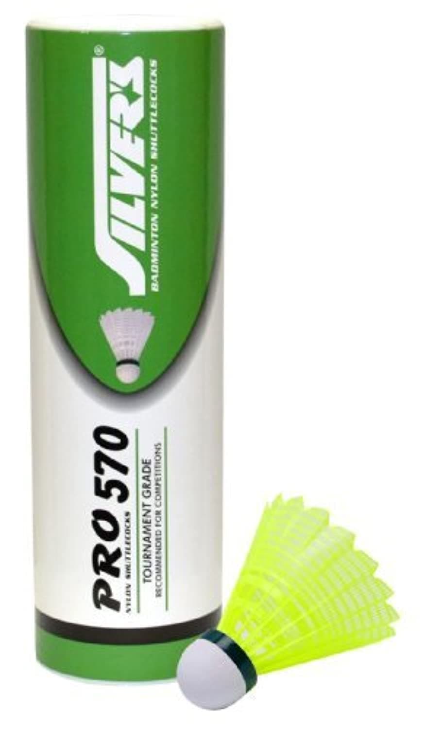 Silver's Pro-570 Shuttlecock, Pack of 6 (Yellow)