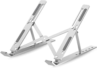 Laptop Stand Adjustable Foldable Metal Laptop Riser Portable Notebook Stand with Multi Angle Positions Desktop Laptop Holder Stand for Desk Use