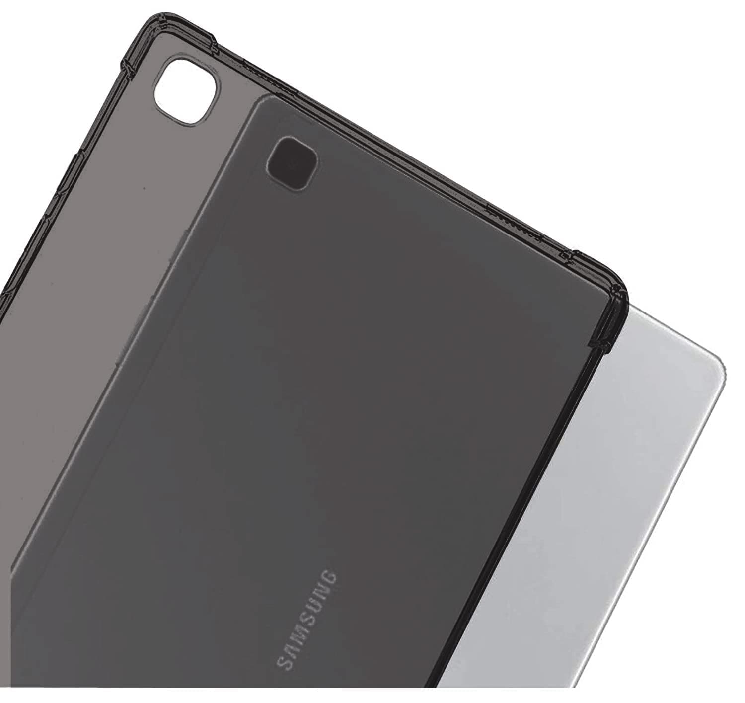 SwooK Silicone Soft TPU Transparent Back Cover Case for Samsung Galaxy Tab A7 10.4 inch SM- T500 T505 T507 - Black