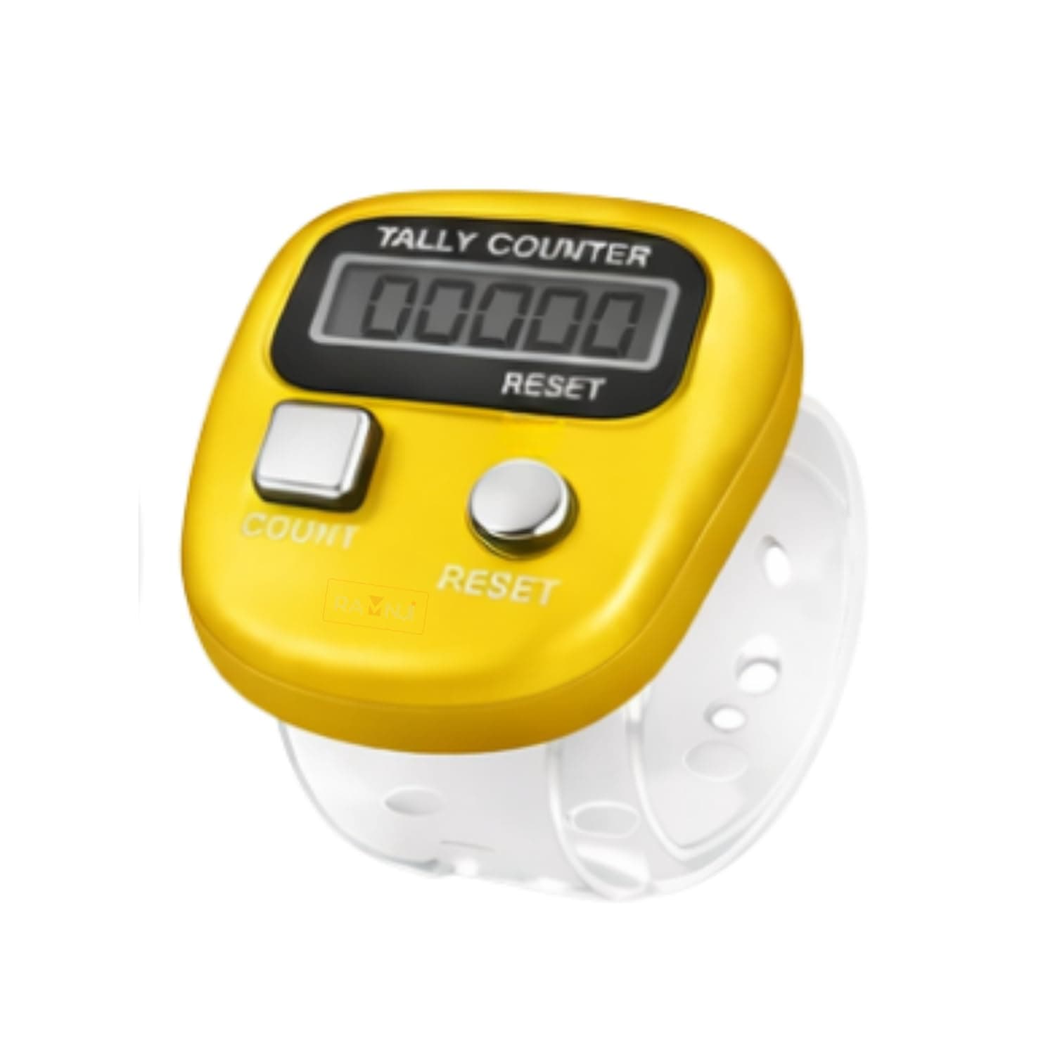 RAMNJI Naam Jap Counter | Mini Digital Tally Counter Finger Ring | Different Use Naam Jaap Chanting Count for Mantra Jap, Meditation, Prayer & Cricket Umpire | Digital Counting Device (Yellow)