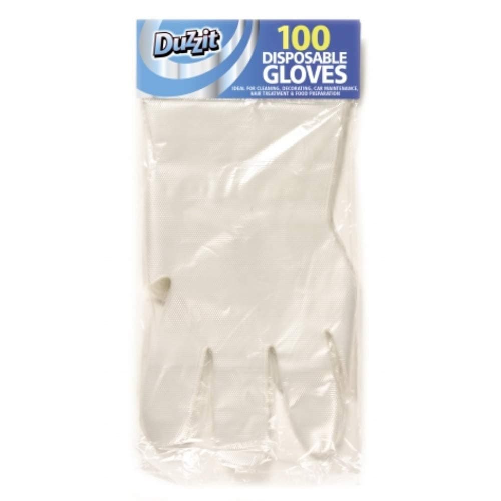 Duzzit Pack of 100 Disposable Clear Gloves