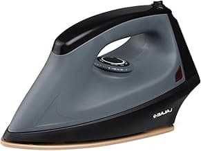 Bajaj Herculo Heavy Weight Dry Iron | 1100 Watts Heavy Weight Dry Iron | Duraglide Soleplate | Anti-Bacterial & Non-Stick Coating | 360 Degree Swivel Cord | 2-Yrs Warranty Black & Grey, Aluminium