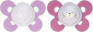 Chicco PhysioForma Comfort Soother for Babies (16-36 Months) (Pack of 2) | Baby Pacifier with Unique Shape to Support Baby's Breathing | Soft Silicon Material | Glow in the Dark | BPA Free (Pink)