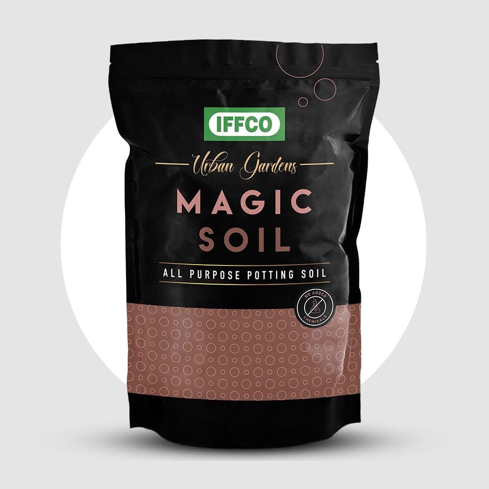 IFFCO Urban Gardens - Potting Soil 5kg - Magic Soil Potting Mix, Made with Export Quality Cocopeat with Added Organic Manure, Perlite & Nutrients - Ready to use Soil for Home Garden