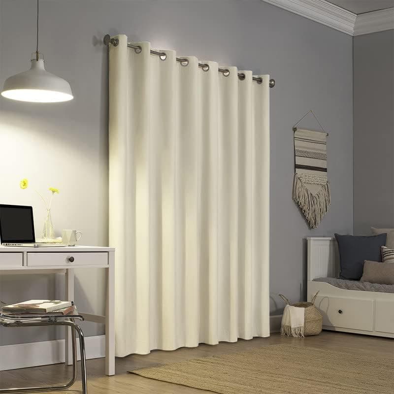 Edenwald 95% Room Darkening Door/Shower 8 Feet Curtain, Thermal Insulated Blackout Heavy Polyester Panel, Noise Reduce, Only Single Piece - (Beige - 96 Inches)